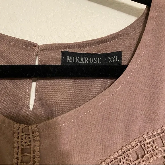 NWOT Mikarose Purple Midi Dress Short Sleeve - Picture 3 of 5